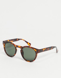 Круглые солнцезащитные очки в коричневой оправе Selected Homme-Коричневый цвет