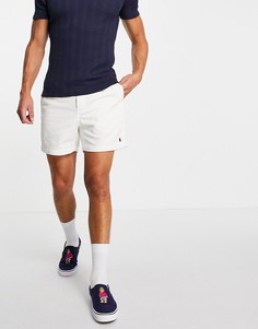 Вельветовые шорты чиносы молочного цвета с логотипом в виде игрока в поло Polo Ralph Lauren Prepster-Белый