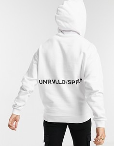 Белый оversized-худи с логотипом на спине ASOS Unrvlld Spply