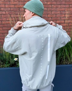 Oversized-худи удлиненного кроя из нейлона с логотипом ASOS Unrvlld Spply-Белый