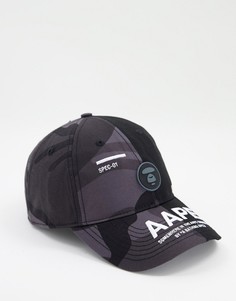 Черная бейсболка с камуфляжным принтом AAPE By A Bathing Ape-Черный цвет