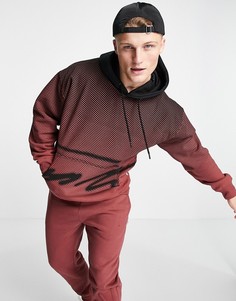 Худи бордового цвета с фирменным принтом Topman-Красный