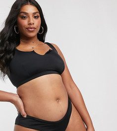 Черные комбинируемые бикини трусы-хипстеры из переработанного материала ASOS DESIGN Curve-Черный цвет