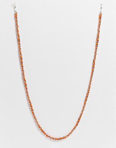 Тонкая цепочка для солнцезащитных очков с плетеной отделкой и крупными звеньями ASOS DESIGN-Оранжевый цвет