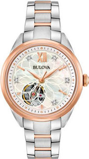 Японские наручные женские часы Bulova 98P170. Коллекция Automatic Ladies