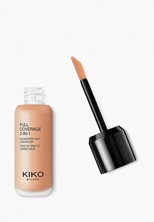 Тональное средство Kiko Milano и корректор с высокой степенью покрытия FULL COVERAGE 2-IN-1 FOUNDATION & CONCEALER, оттенок 50, Warm Rose, 25 мл