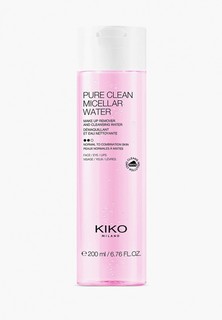 Мицеллярная вода Kiko Milano для снятия макияжа с лица, контура глаз и губ для нормальной и смешанной кожи PURE CLEAN MICELLAR WATER NORMAL TO COMBINATION, 200 мл