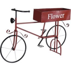 Подставка для горшков Велосипед 47 см темно-красная Без бренда