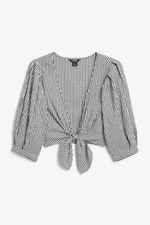 Укороченная блузка с узлом спереди Monki