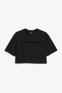 Футболка с разрезом спереди Monki