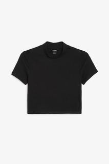 Укороченная футболка в рубчик Monki
