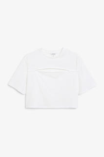 Футболка с разрезом спереди Monki