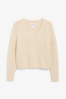 Вязаный свитер с V-образным вырезом Monki