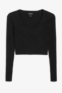 Укороченный трикотажный топ с длинными рукавами Monki