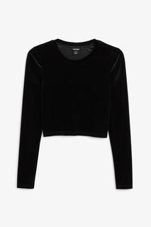 Укороченный топ с длинным рукавом Monki