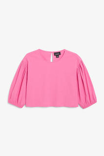 Укороченная блуза из жатой ткани Monki