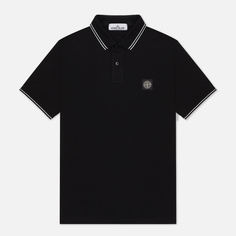 Мужское поло Stone Island Patch Program Slim Fit, цвет чёрный