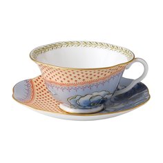 Чайная пара Wedgwood Butterfly Bloom 180 мл бежево-голубой