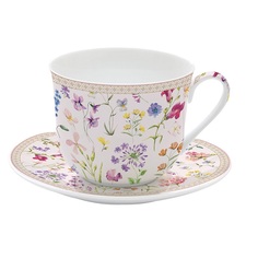 Чашка с блюдцем Easy life Цветочная симфония 400 мл