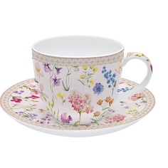 Чашка с блюдцем Easy life Цветочная симфония 200 мл