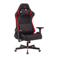 Кресло игровое A4TECH Bloody GC-950, на колесиках, текстиль/эко.кожа, черный/красный