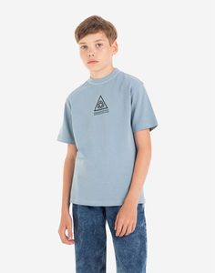 Голубая футболка oversize с принтом Created for you для мальчика Gloria Jeans