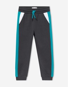 Серые спортивные брюки Jogger колор-блок для мальчика Gloria Jeans