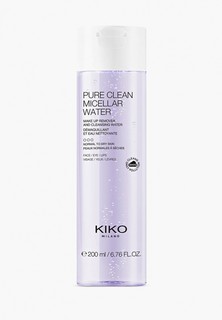 Мицеллярная вода Kiko Milano для снятия макияжа с лица, контура глаз и губ для нормальной и сухой кожи PURE CLEAN MICELLAR WATER NORMAL TO DRY, 200 мл