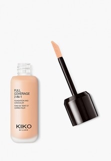 Тональное средство Kiko Milano и корректор с высокой степенью покрытия FULL COVERAGE 2-IN-1 FOUNDATION & CONCEALER, оттенок 25, Neutral, 25 мл