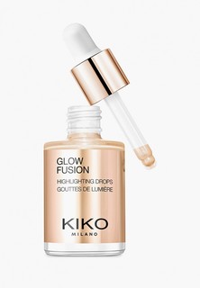 Хайлайтер Kiko Milano для лица жидкий с металлическим финишем GLOW FUSION HIGHLIGHTING DROPS, оттенок 03, Gold Mine, 10 мл