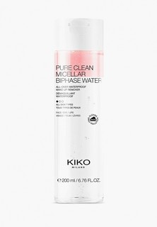 Мицеллярная вода Kiko Milano двухфазная для очищения лица, глаз и губ PURE CLEAN MICELLAR BIPHASE WATER, 200 мл