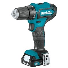 Дрель-шуруповерт аккумуляторная Makita DF333DWYE4, 0-1700 об/мин, 12 В, 1.5 Ач, 10 мм