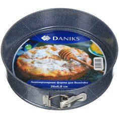 Форма для выпечки с антипригарным покрытием Daniks круглая K-804-LSC, 26х6.8 см