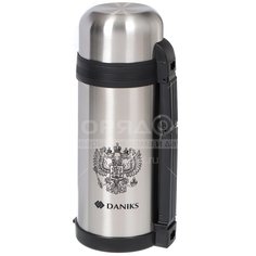 Термос из нержавеющей стали Daniks SL-150GX серебристый с узким горлом, 1.5 л