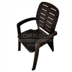 Кресло пластиковое Элластик-Пласт Прованс шоколадное, 91х41х55 см