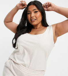 Комбинируемая пижамная майка из трикотажа кремового цвета ASOS DESIGN Curve-Белый