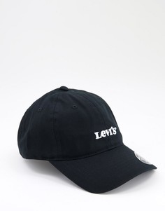 Черная кепка с логотипом в винтажном стиле Levis-Черный цвет