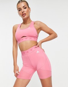 Розовые шорты с фирменным логотипом на поясе adidas Training-Розовый цвет