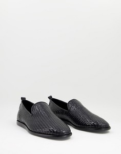 Черные плетеные кожаные лоферы H By Hudson Ipanema-Черный цвет