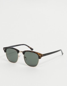 Квадратные солнцезащитные очки в стиле ретро в черепаховой оправе New Look-Коричневый цвет