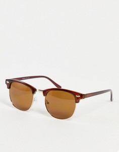 Коричневые солнцезащитные очки в коричневой оправе в стиле ретро с черепаховым принтом Only & Sons-Коричневый цвет