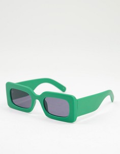 Солнцезащитные очки в зеленой квадратной оправе в стиле унисекс Jeepers Peepers-Зеленый цвет