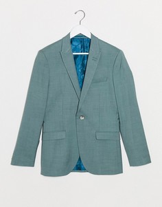 Зеленый однобортный пиджак зауженного кроя Topman-Зеленый цвет