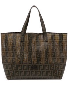 Fendi Pre-Owned сумка-тоут с перфорацией и узором Zucca