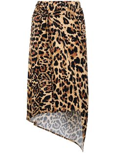 Paco Rabanne присборенная юбка с леопардовым принтом