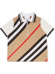 Burberry Kids рубашка поло в полоску Icon Stripe с короткими рукавами