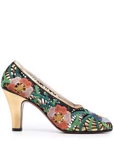Salvatore Ferragamo туфли-лодочки с цветочной вышивкой