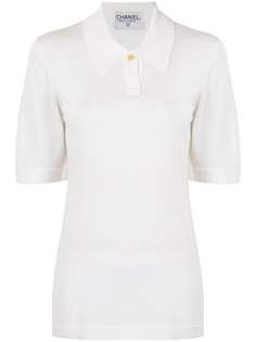 Chanel Pre-Owned рубашка поло на пуговицах с логотипом