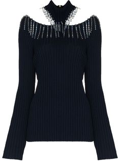Christopher Kane джемпер с вырезами и кристаллами