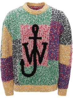 JW Anderson джемпер в технике пэчворк с логотипом Anchor